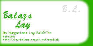balazs lay business card